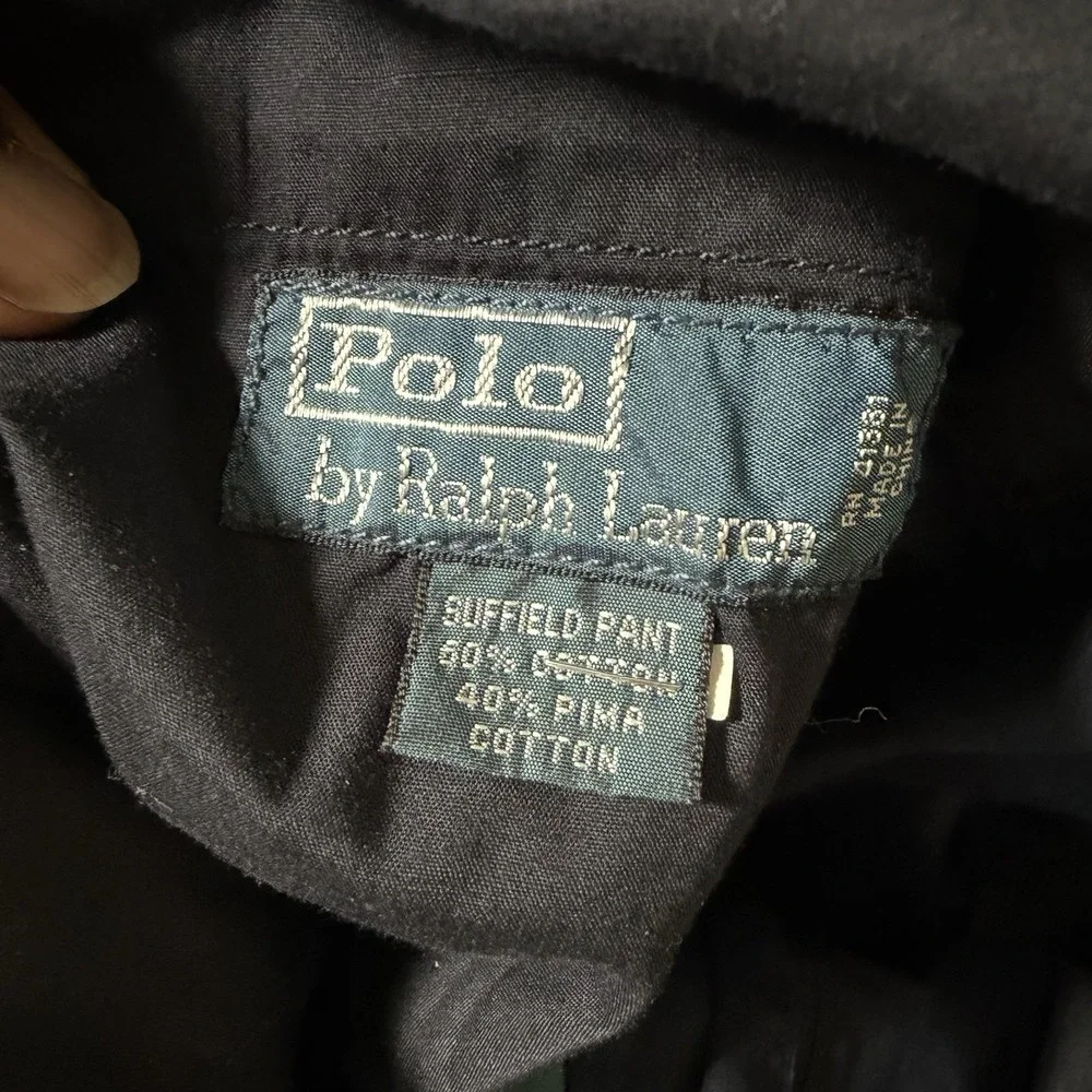 VTG Polo Ralph Lauren Chino Pants Mens 40x30 Blue Suffield Straight Pony Preppy